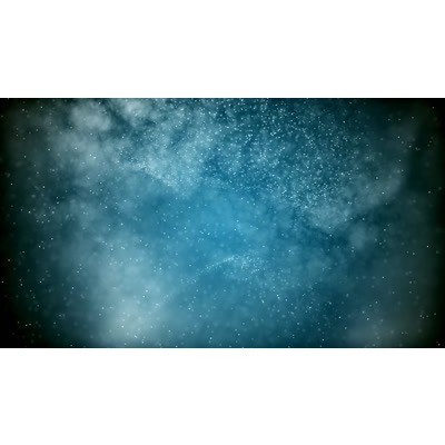 Blue particles float across this abstract video background.