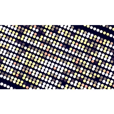 Flashing colorful lighted spheres highlight this abstract video.