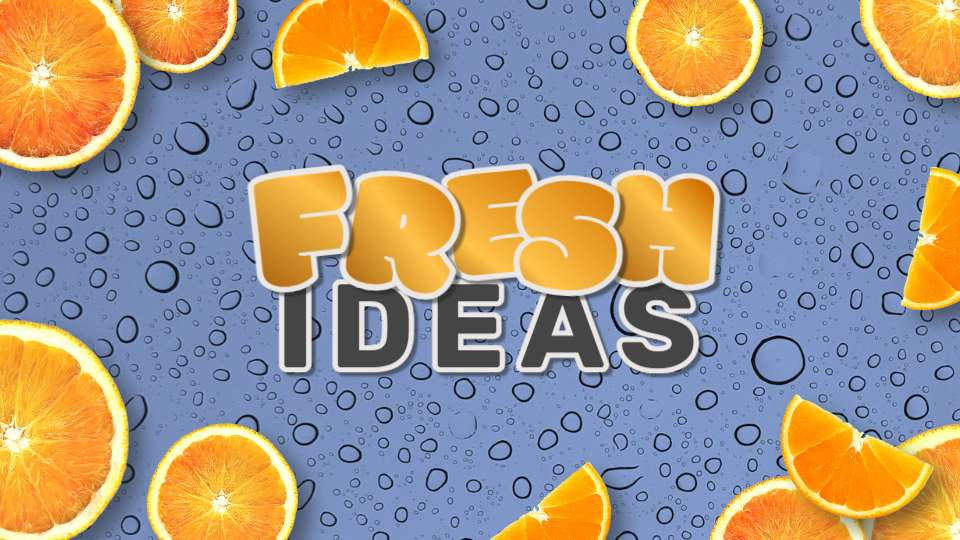 fresh ideas and oranges video background preview image.