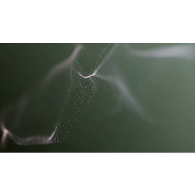 Glowing particles flow across this video background.