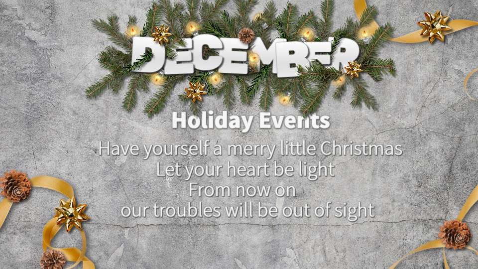 december ribbons video background preview image.