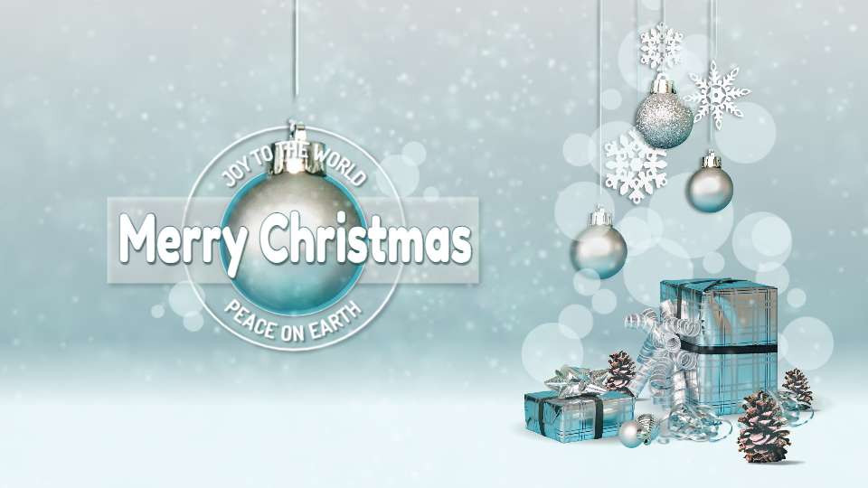 blue christmas decorations video background preview image.