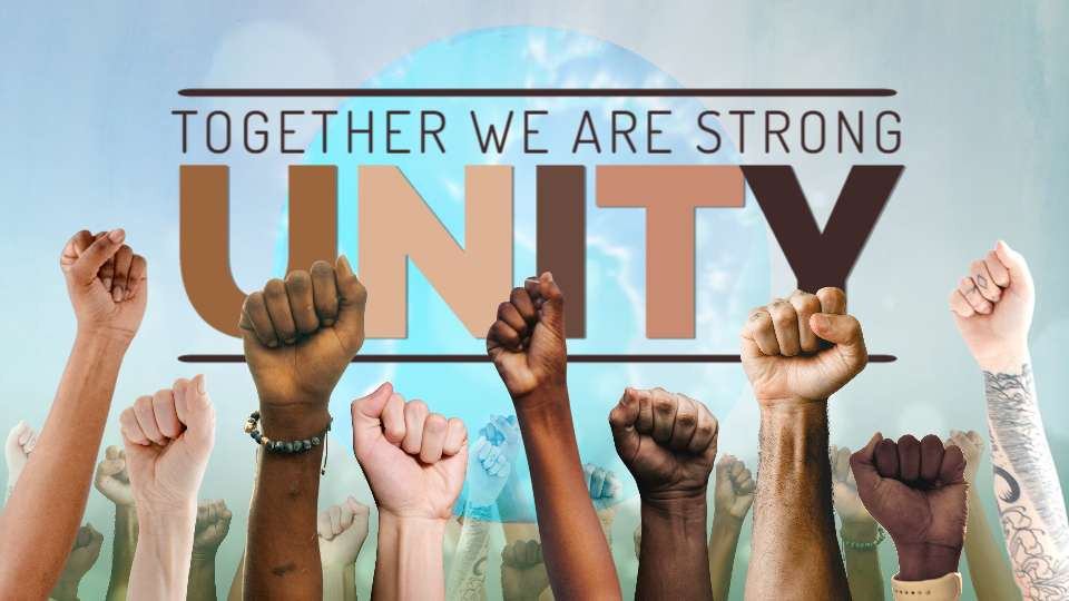 strength in unity video background preview image.