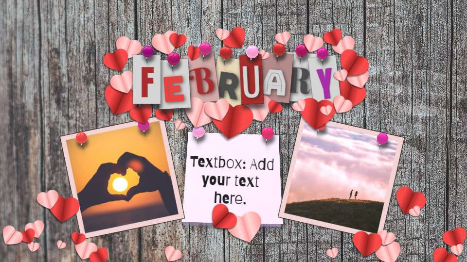february calendar valentine video background preview image.