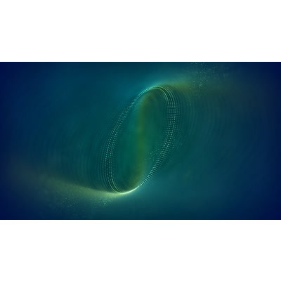 Glowing particles flow across this video background.