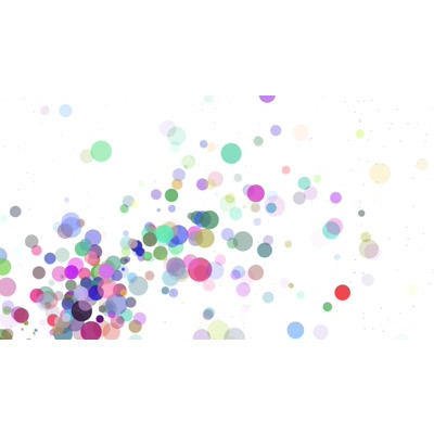 An array of particles flowing across this abstract video.