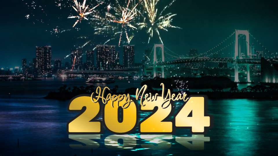 skyline new year video background preview image.