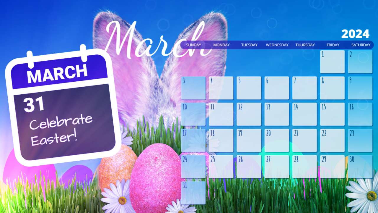 easter calendar video background preview image.