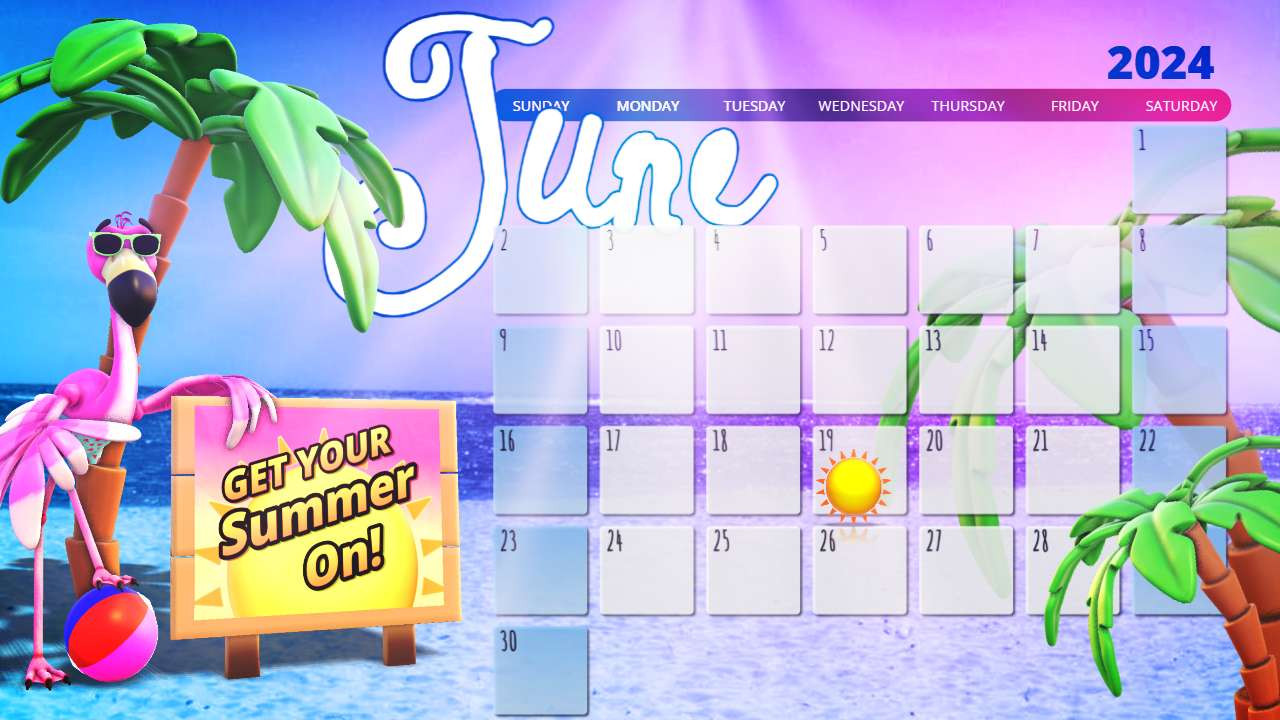 june calendar video background preview image.