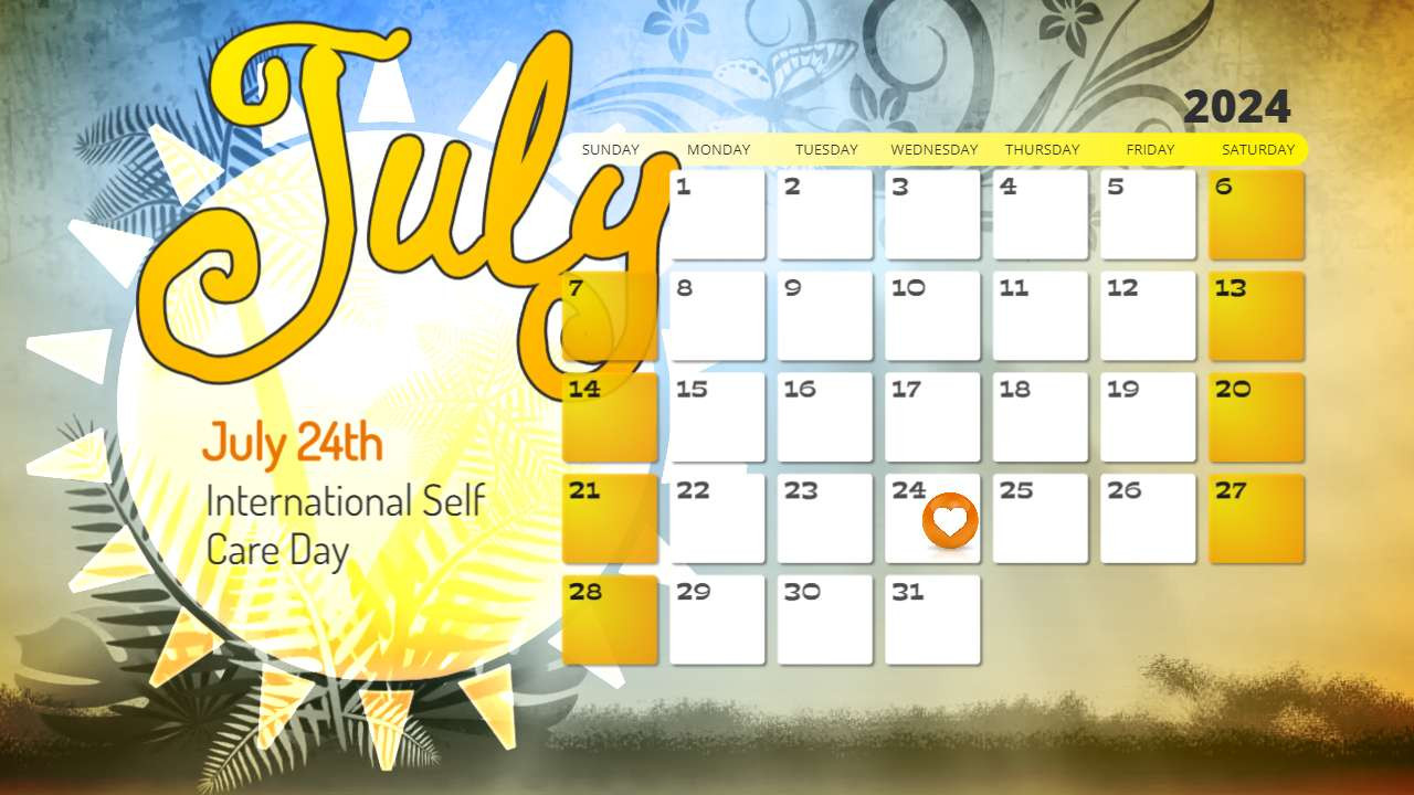 july calendar video background preview image.