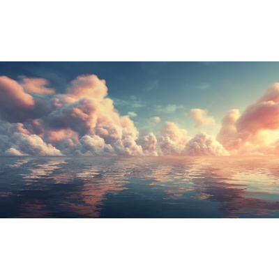 Elevate visuals with Water Reflecting Sky Video Background: tranquil beauty of nature and technology for presentations, videos, and live streams.