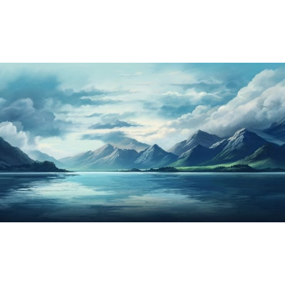 A Serene Mountain Lake Video Background: A mesmerizing backdrop with serene lake, majestic mountains, and drifting clouds. Download now!