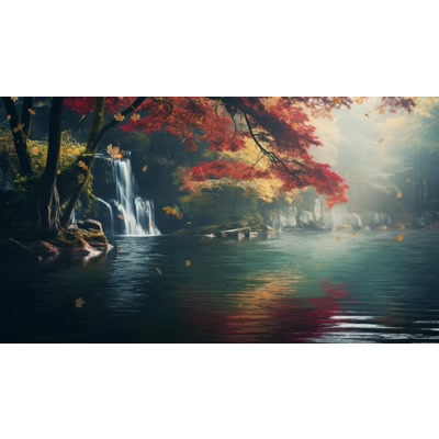 Dive into nature&#039;s beauty with our serene waterfall video background – ideal for enhancing presentations in PowerPoint or Google Slides.