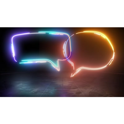Vibrant Neon Speech Bubbles Video Background: Enhance multimedia with captivating, dynamic speech bubbles.