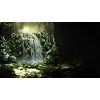 Depict financial abundance with our Cash Falls video background — Ample copy space for your business message.