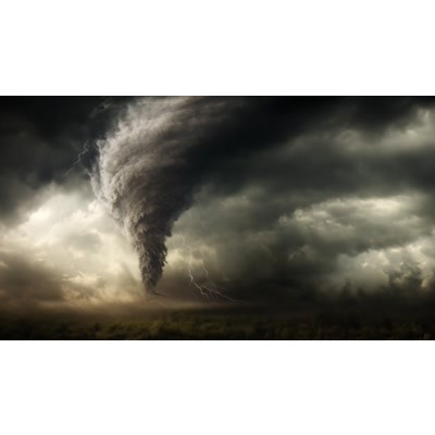 Enhance your presentations with this Stormy Tornado Video Background – a captivating visual of a dark tornado amidst swirling gray clouds.