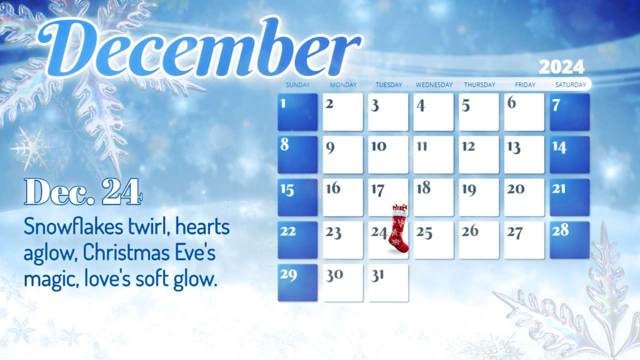december calendar video background preview image.