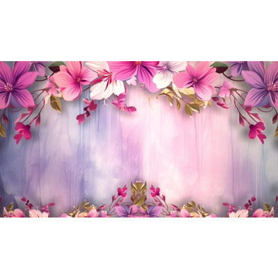 A floral video background featuring growing flowers to form a garden themed frame around an open area.