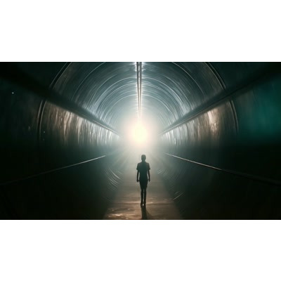 Tunnel End Light clipart: This video depicts a serene journey towards radiant hope—an ideal backdrop for positive presentations.