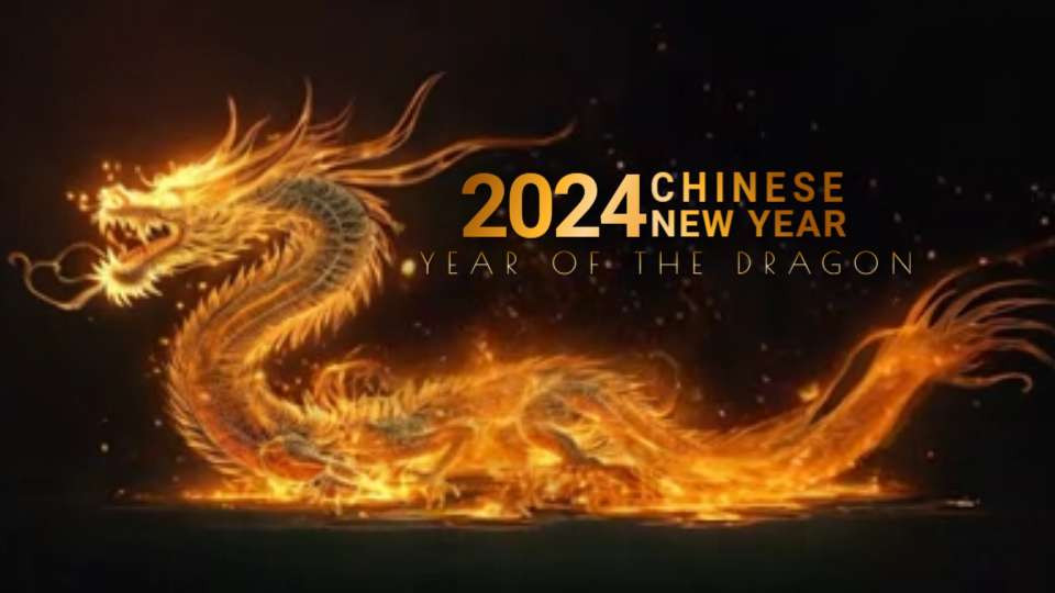 chinese dragon sparks video background preview image.