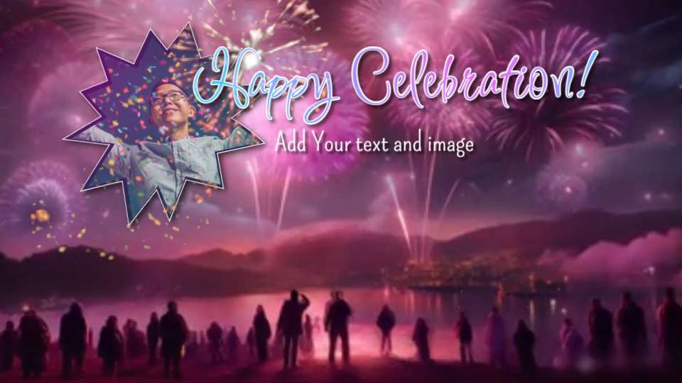 fireworks celebration time video background preview image.
