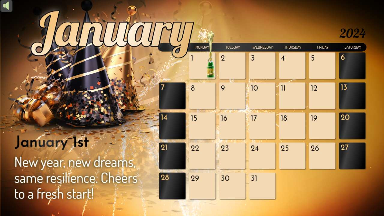 january calendar video background preview image.