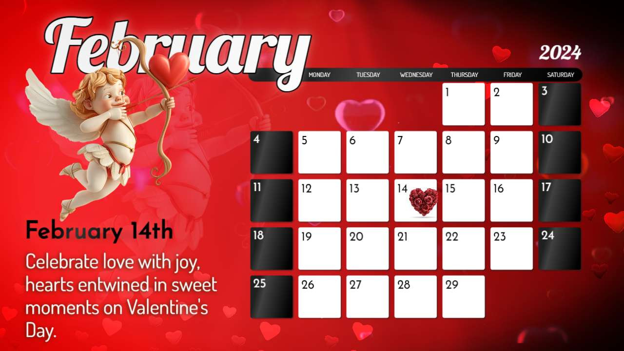 february calendar video background preview image.