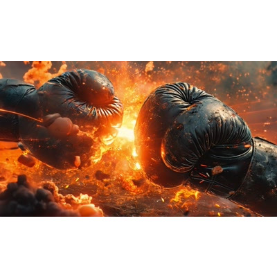 This Boxing Glove Explosion video depicts a fiery collision, symbolizing power, meeting challenges, and intensity in sports.