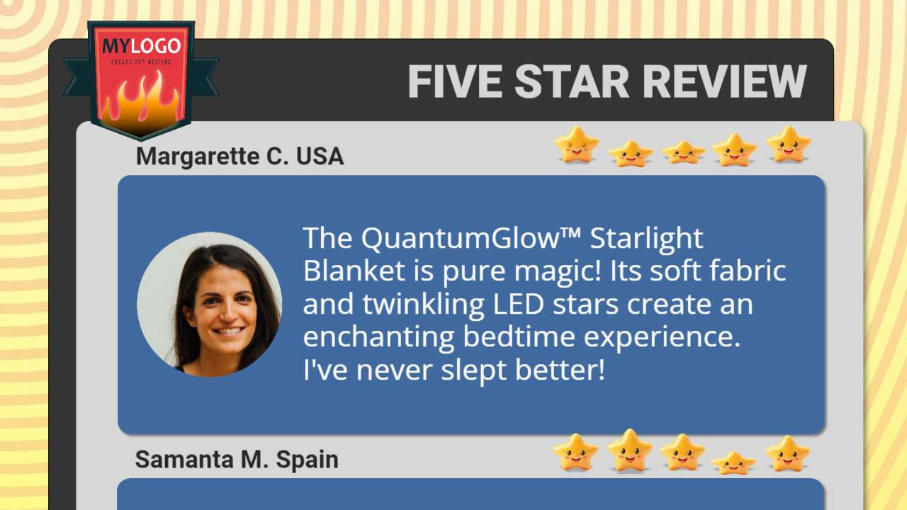 five star review video background preview image.