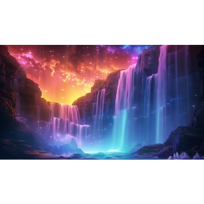 Visualize nature&#039;s awe-inspiring elegance and resilience in  this powerful sunset waterfalls video.