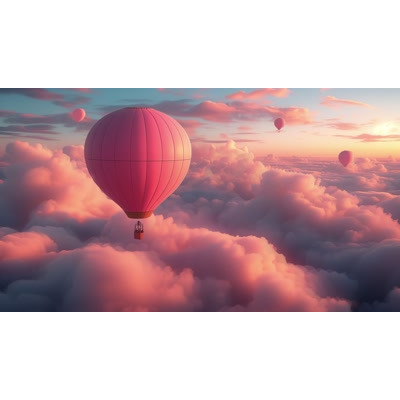 Download this Hot Air Balloons in the Clouds Video Background - Serene and Magical