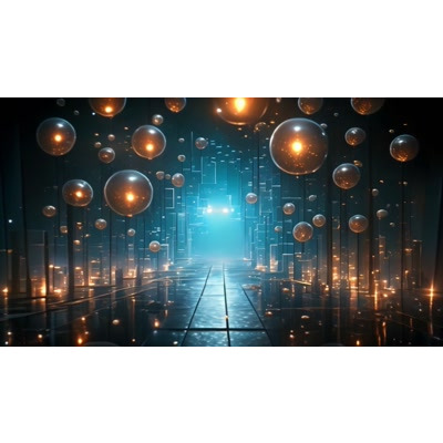 Download this video background of a Illuminous hallway filled with glowing ideas.  Use as a presentation / video media design backdrop.