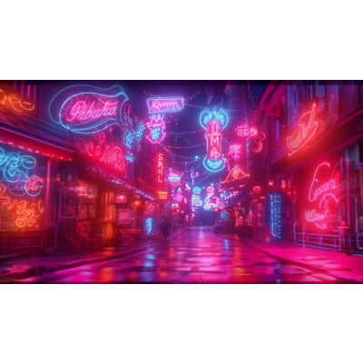 Download this neon street motion video backgrounds to incorporate in presentation slide backgrounds and media designs.