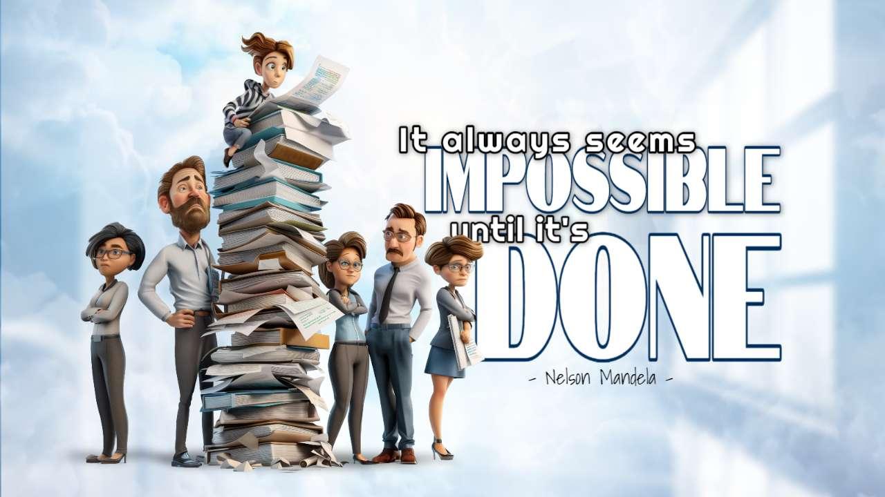 impossible quote video background preview image.