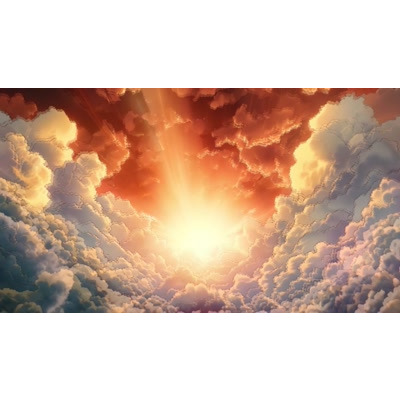 Download this bright light through clouds video background to symbolize peace, understanding, and clarity.