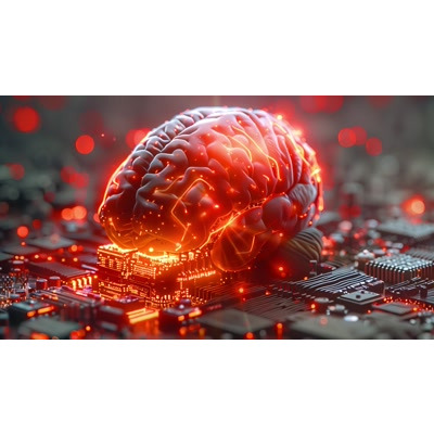 Download this digital brain video background, merging human intelligence and tech, highlighting AI advancements and neural-like data processing.