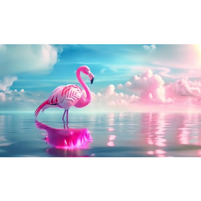 Download the video of a lone flamingo in open water, symbolizing solitude, tranquility, and new beginnings. A serene moment of reflection and strength.