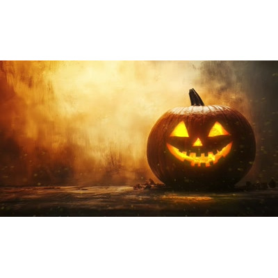 Download this Halloween video background featuring a glowing jack-o&#039;-lantern, embodying the eerie yet playful spirit of the holiday.