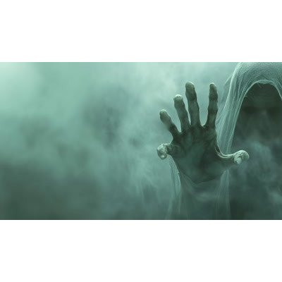 Download this eerie video background featuring a reaching ghoul, symbolizing hidden fears and lurking threats from the subconscious shadows.