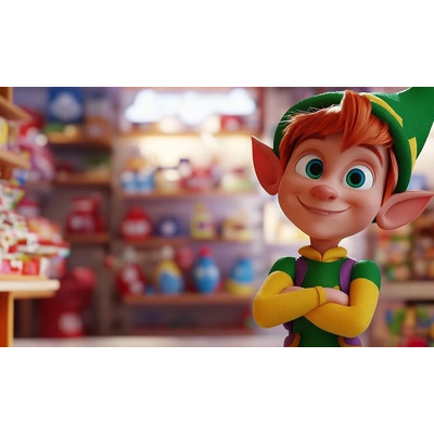 Download this elf in a toy shop video background featuring an elf to bring the magic, joy, and nostalgia of Christmas to your projects.