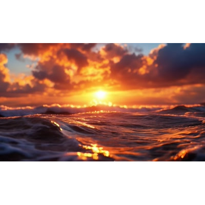Download a calming sunset ocean waves video background for peaceful slides, wellness projects, and inspirational videos with natural coastal motion.