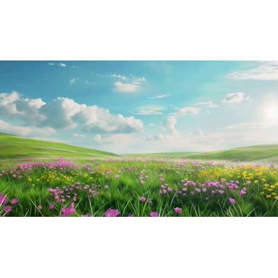 This vibrant spring meadow video background brings nature&#039;s beauty to life, perfect for uplifting presentations.