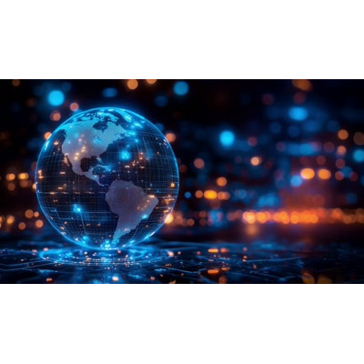 Use this rotating blue globe MP4 video in your PowerPoint or Google Slides to highlight global, tech, or innovation-focused topics.