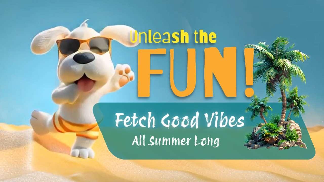 summer puppy dancing oin beach video background preview image.