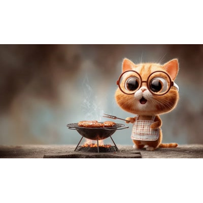 This adorable cat video background brings joy and whimsy to your cooking presentations.