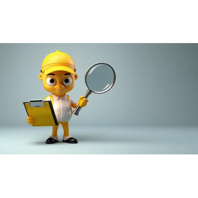 This animated character with a magnifying glass video background sparks curiosity and adventure in your slides.