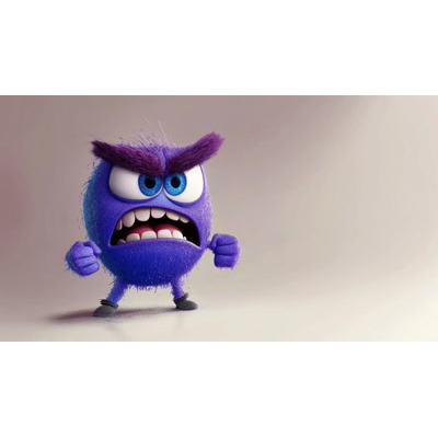 This playful angry purple character video background adds a humorous touch to your slides, perfect for engaging presentations.