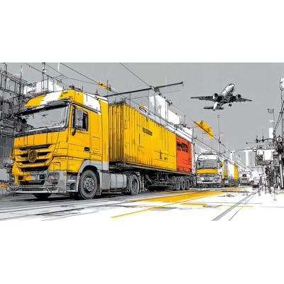 Download this vibrant business truck video background to enhance your logistics presentations.