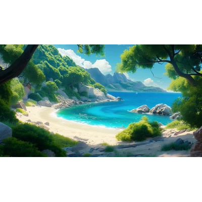 This serene Hillside Beach video background captures the beauty of nature, perfect for tranquil presentations.