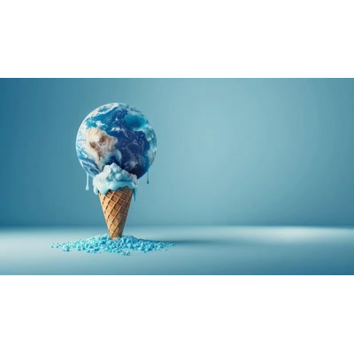 This imaginative video background of a melting Earth ice cream cone vividly illustrates the urgency of climate change.
